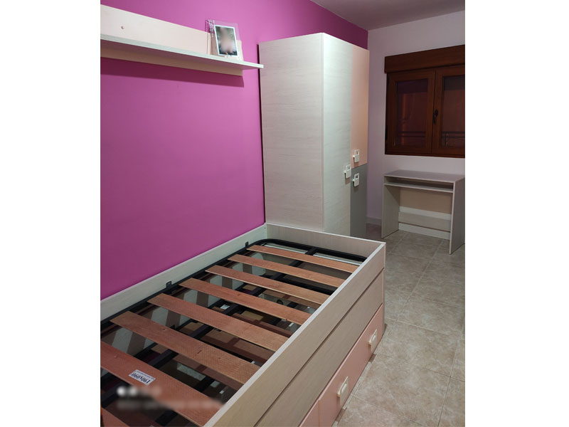 Foto de cliente de Habitación Juvenil Moderna Gris y Rosa Juvenil Completa CON SOMIERES