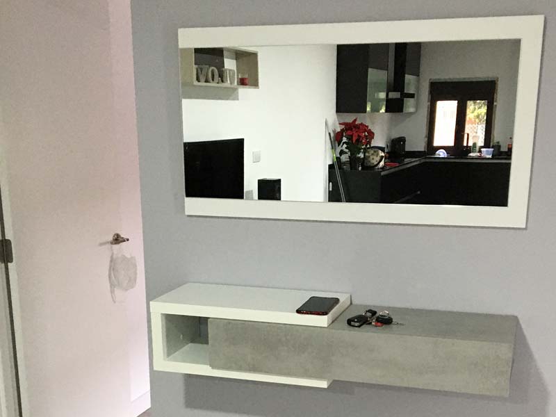 Foto de cliente de Mueble de Entrada Recibidor Estilo Industrial con Espejo 95 cm