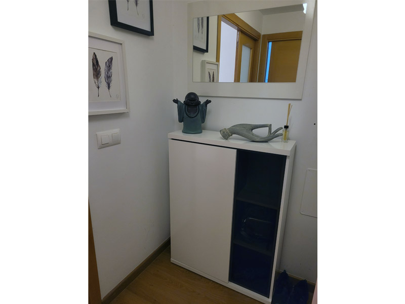 Foto de cliente de Mueble Zapatero Recibidor Blanco Brillo+ Espejo 79 cm