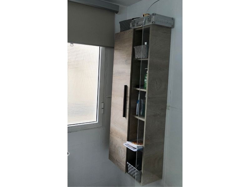 Foto de cliente de Mueble de Baño Pack Roble Alaska con Columna (Incluye Lavabo y Espejo)