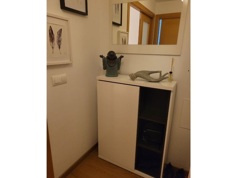 Foto de cliente de Mueble Zapatero Recibidor Blanco Brillo+ Espejo 79 cm