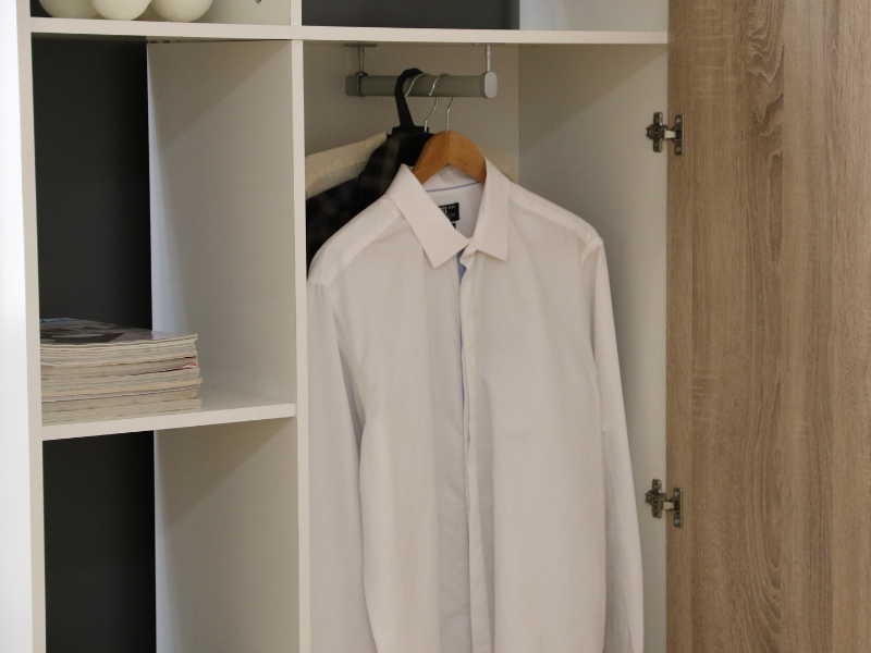 Foto de cliente de Mueble de Entrada Recibidor Neo Blanco Brillo y Roble Cambrian 100 cm