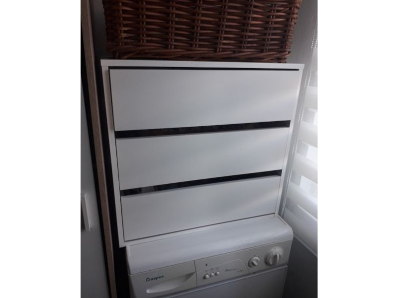 Foto de cliente de Cajonera de Armario Mueble Auxiliar Pequeño Blanco 60x57x44 cm