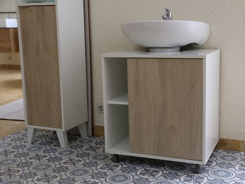 Foto de cliente de Mueble de Baño con Patas (con ruedas) para Lavabo Pedestal Sinna 59 cm