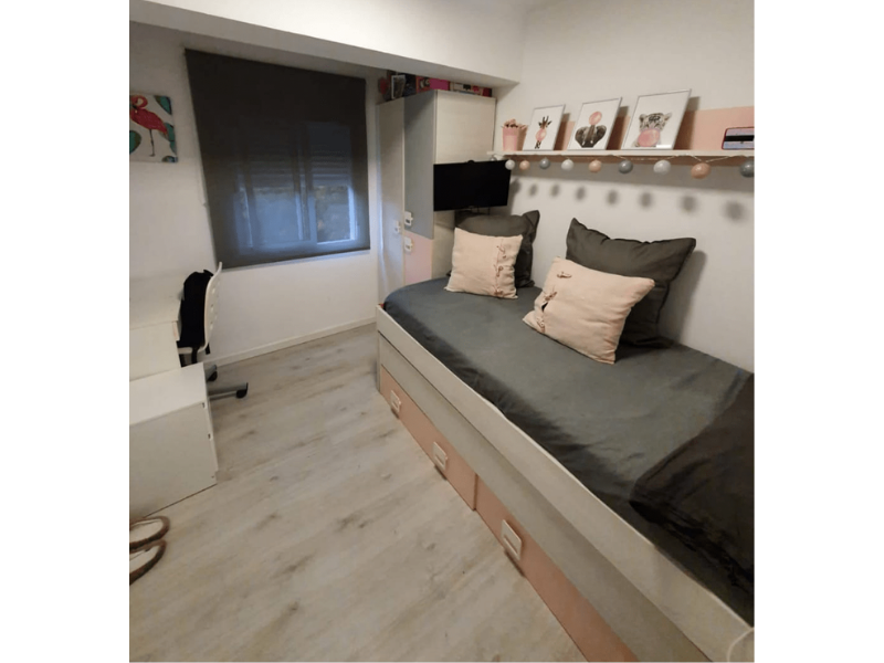 Foto de cliente de Habitación Juvenil Moderna Gris y Rosa Juvenil Completa CON SOMIERES