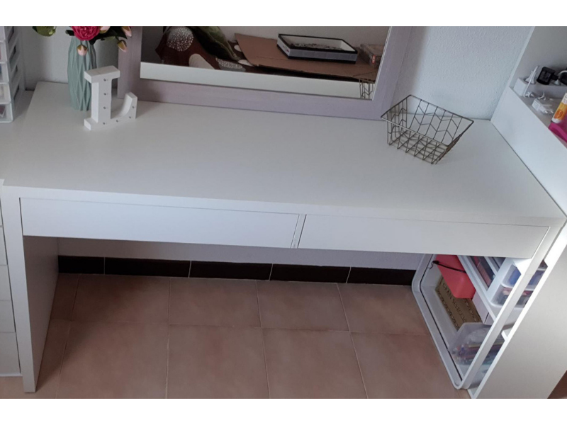 Foto de cliente de Mesa Escritorio Touch Estudio Oficina Color Blanco Artik Con Cajones 138 cm