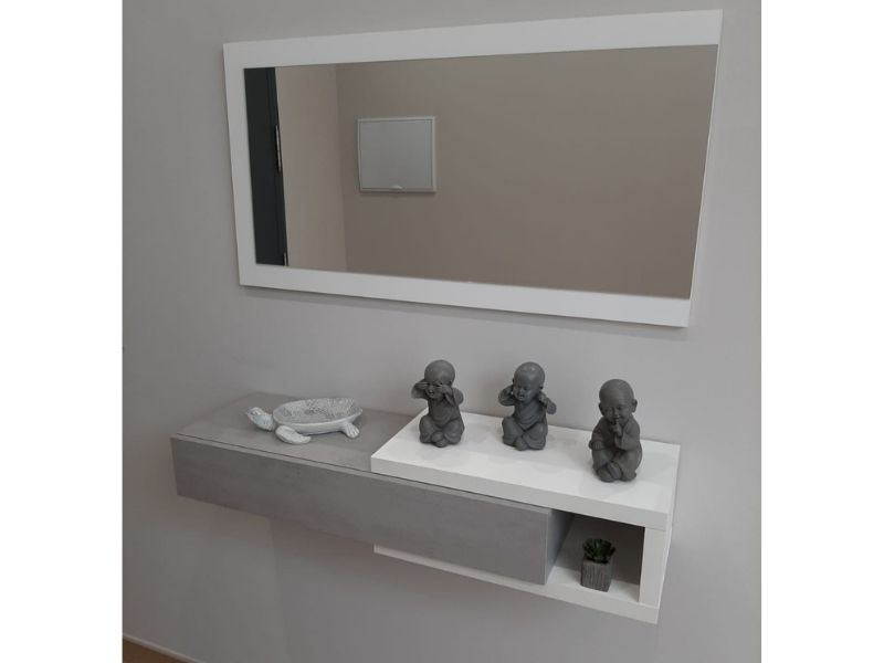 Foto de cliente de Mueble de Entrada Recibidor Estilo Industrial con Espejo 95 cm