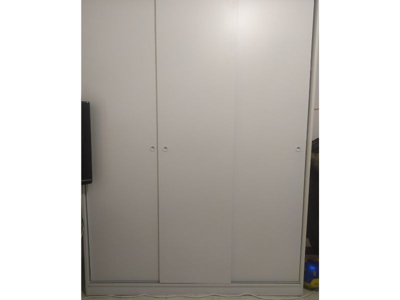Foto de cliente de Armario con 3 Puertas Correderas Blanco Tibet 150x200 cm