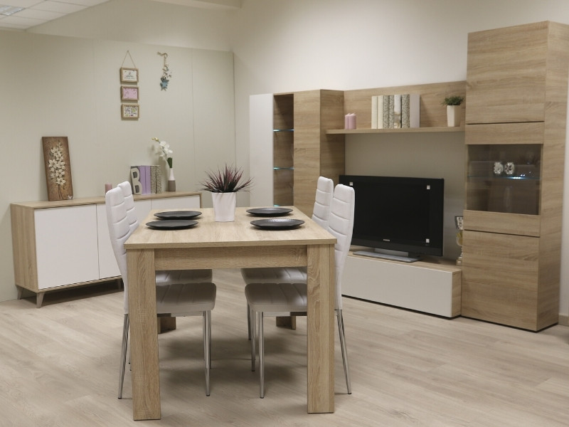 Foto de cliente de Pack salón completo Nexus color Roble Canadian y Blanco Brillo