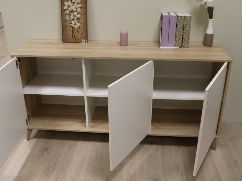 Foto de cliente de Pack salón Kikua Plus estilo nórdico roble y blanco artik