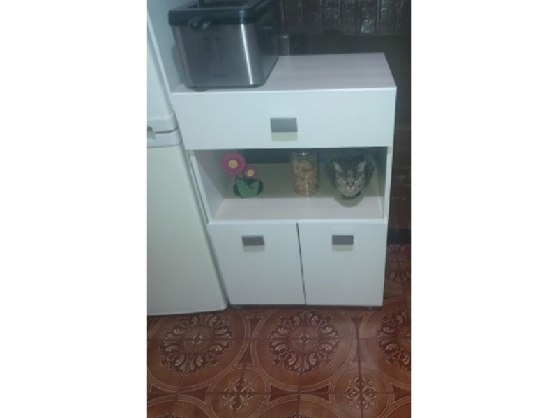 Foto de cliente de Armario aparador bajo cocina Blanco y roble 60x90 cm