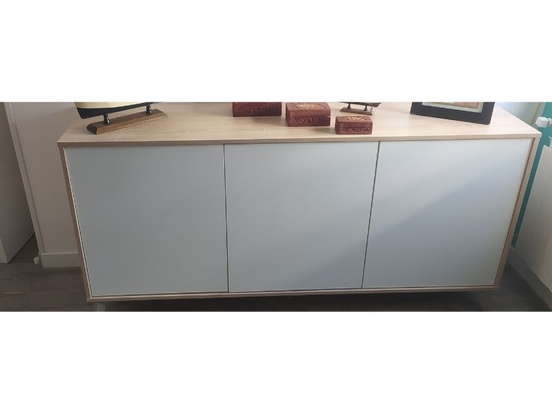 Foto de cliente de Aparador Kikua Plus 3 puertas roble blanco 154 cm