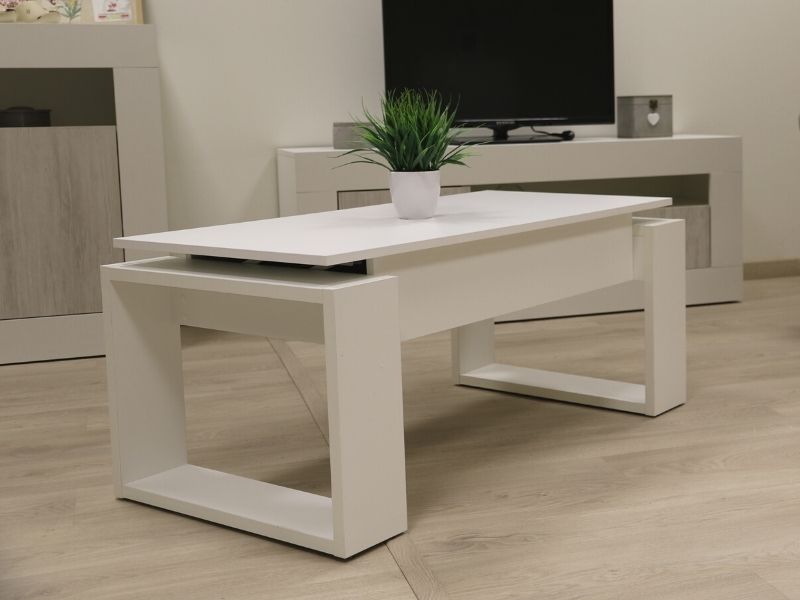 Foto de cliente de Mesa de centro elevable blanca Square 105x55 cm