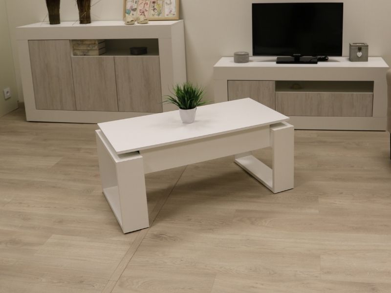 Foto de cliente de Mesa de centro elevable blanca Square 105x55 cm