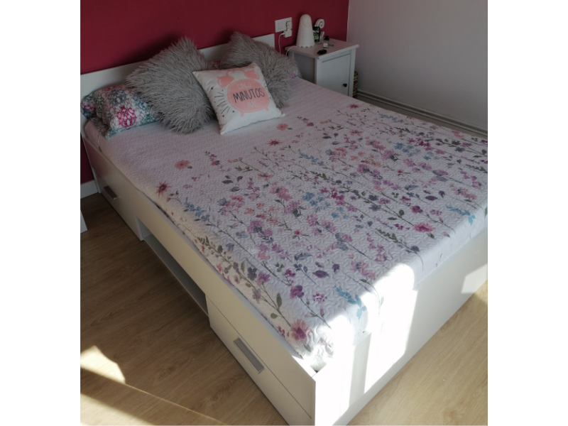 Foto de cliente de Cama Doble Michigan Color Blanco Con Cajones 135 O 140 cm