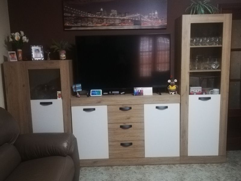 Foto de cliente de Aparador Argos Salón Comedor Moderno Color Blanco Mate Y  Roble Naturale 140 cm