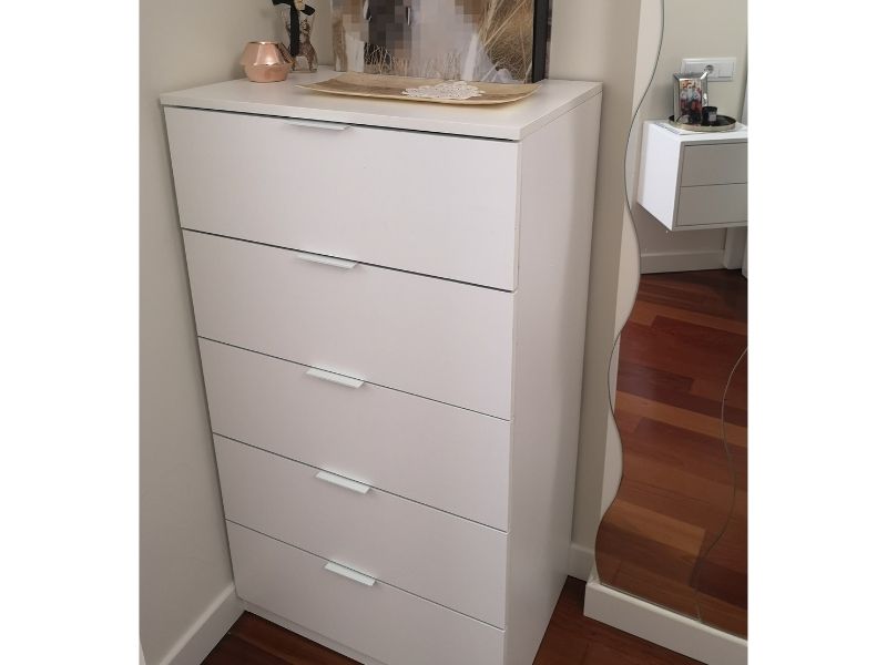 Foto de cliente de Cómoda De 5 Cajones Color Blanco Artik Dormitorio 60x110 cm