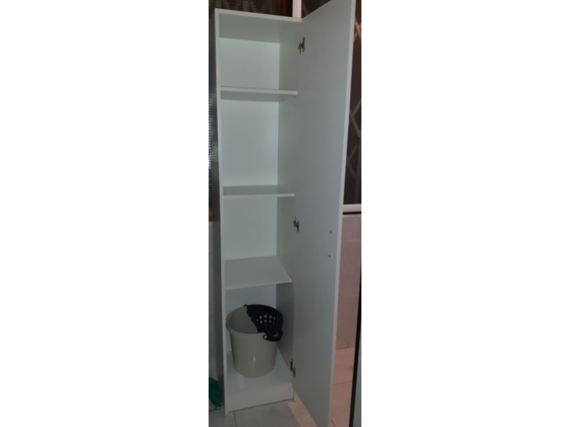 Foto de cliente de Armario Auxiliar Alto Multiuso 1 Puerta Color Blanco 37x180 cm
