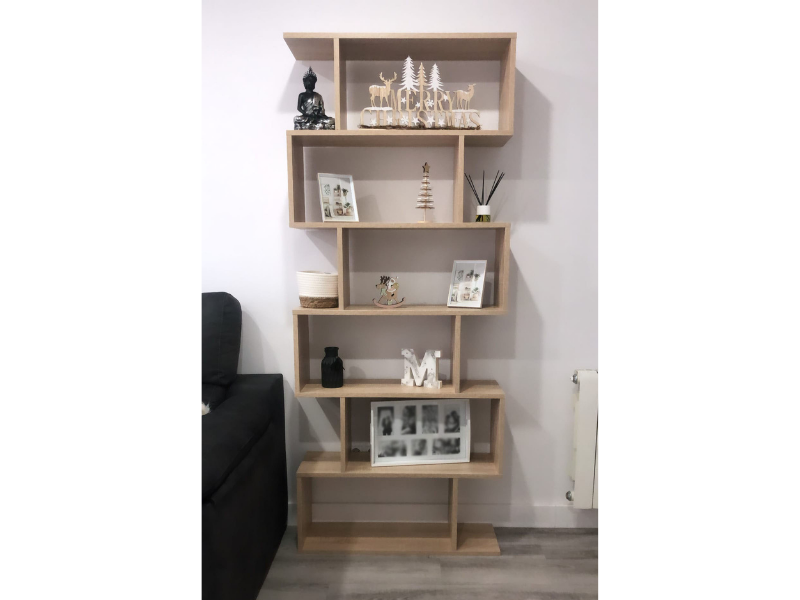 Foto de cliente de Estantería Athena Alta Salón Oficina Color Roble Canadian 80x192x24 cm