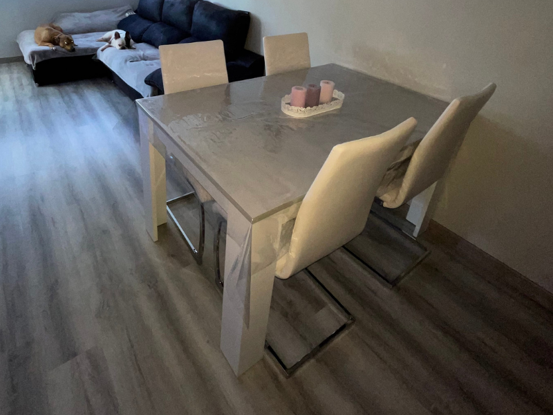Foto de cliente de Mesa comedor extensible Cemento 140-190x90 cm