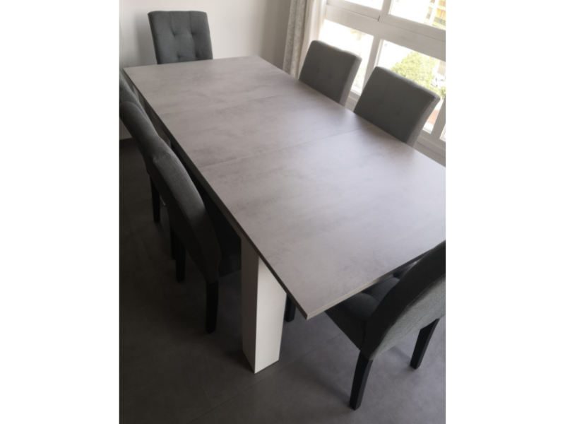Foto de cliente de Mesa comedor extensible Cemento 140-190x90 cm