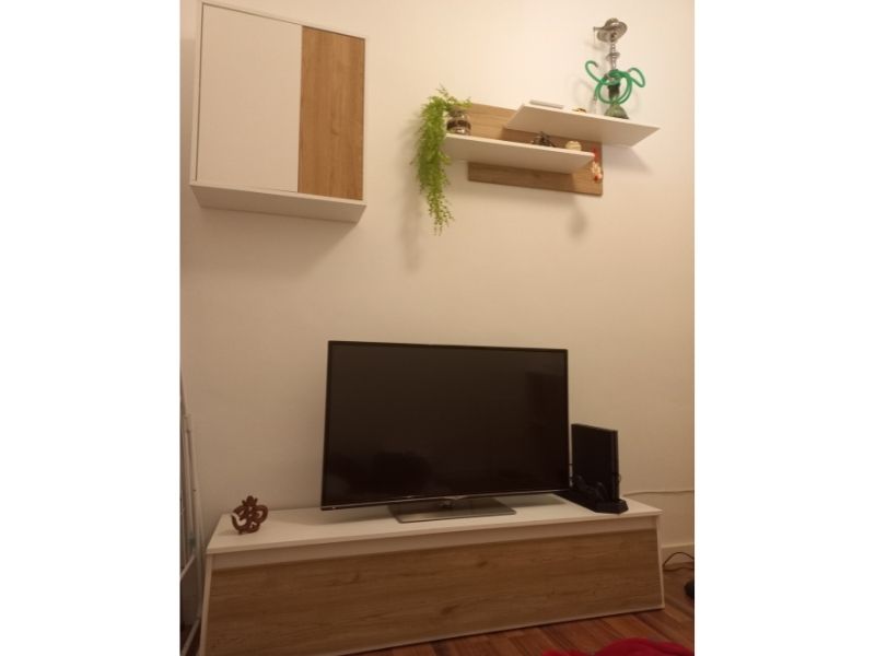 Foto de cliente de Mueble Salón Comedor Estilo Escandinavo Color Blanco Mate Y Roble Naturale 220 cm