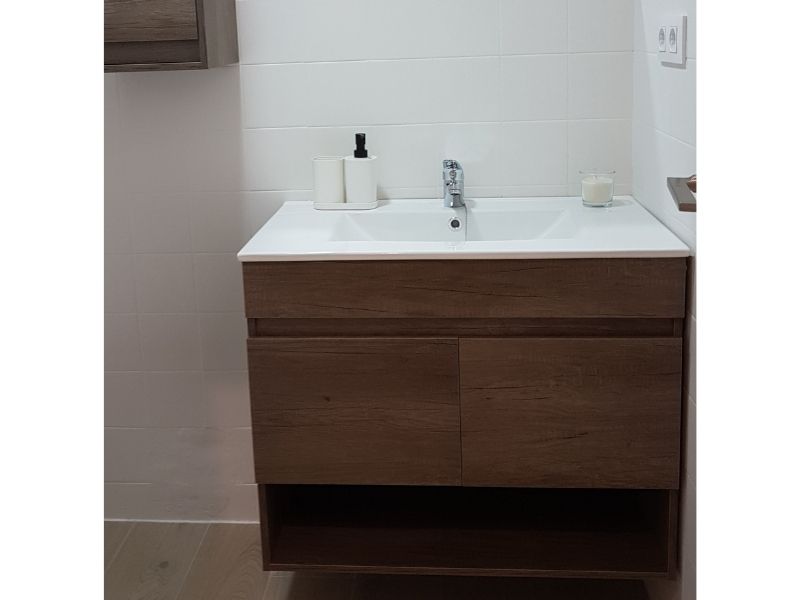 Foto de cliente de Mueble de Baño Pack y Armario Auxiliar Nordik (Incluye Lavabo y Espejo)