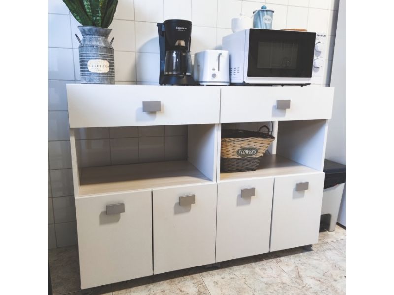 Foto de cliente de Armario aparador bajo cocina Blanco y roble 60x90 cm