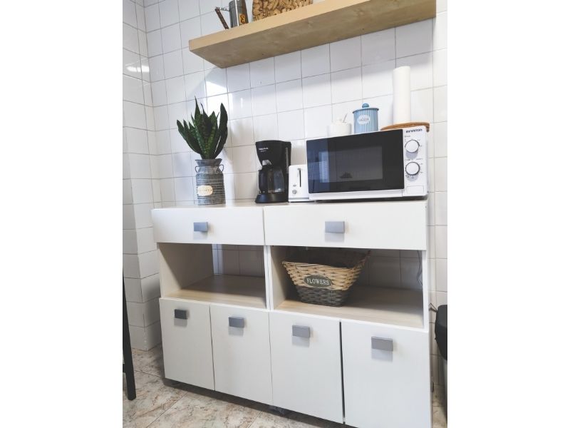 Foto de cliente de Armario aparador bajo cocina Blanco y roble 60x90 cm