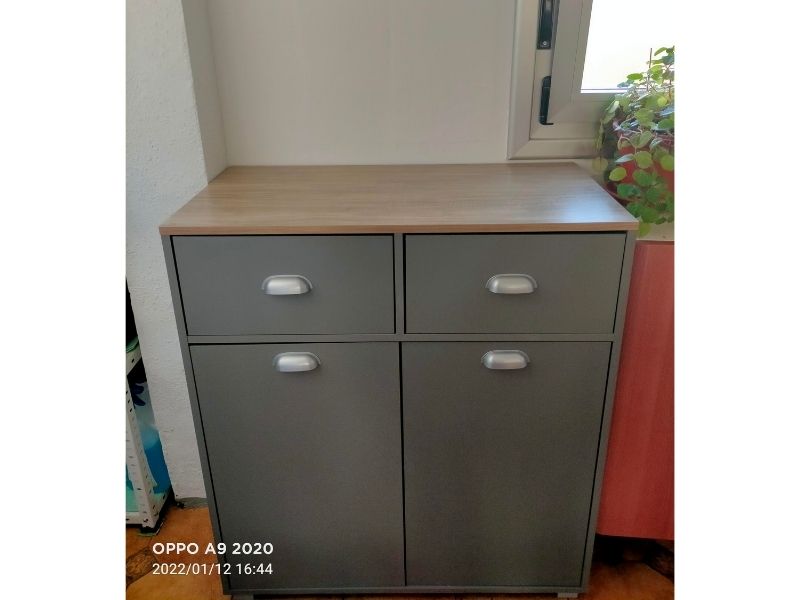 Foto de cliente de Mueble Auxiliar Buffe Bajo 2 Puertas Asfeld Color Gris Grafito 80x90 cm