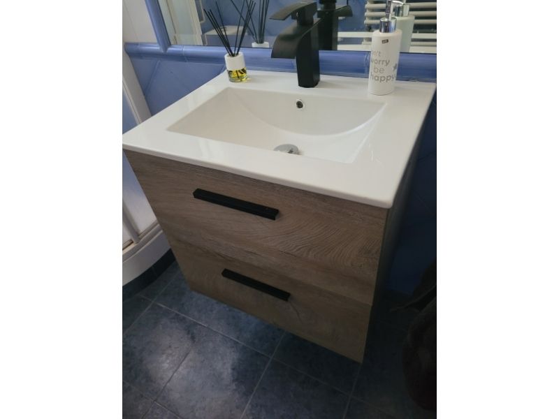 Foto de cliente de Mueble de Baño Suspendido Aruba Roble Alaska 60 cm (Lavabo Opcional)