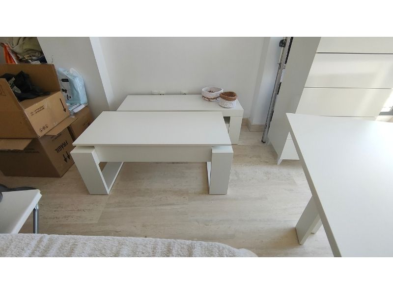 Foto de cliente de Mesa de centro elevable blanca Square 105x55 cm