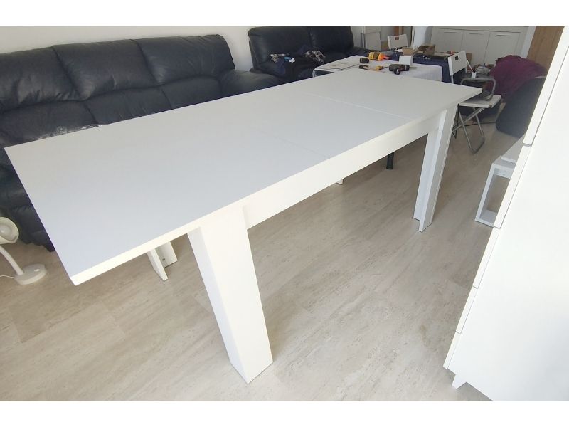 Foto de cliente de Mesa Comedor Extensible Blanco Mate 140-190x90 cm