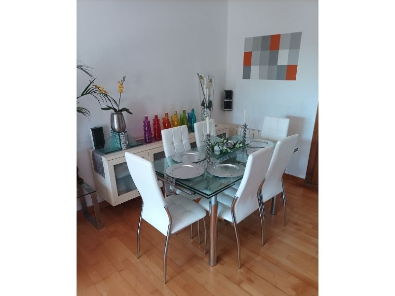 Foto de cliente de Sillas De Comedor Moderna Laci De Polipiel Y Metal Cromado Color Blanco