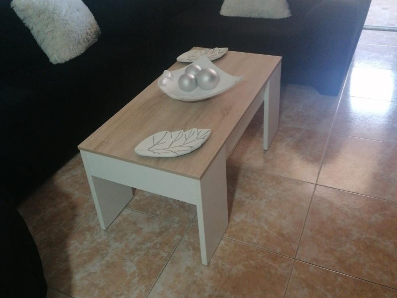 Foto de cliente de Mesa de centro elevable color roble canadian y blanco artik 102x50 cm