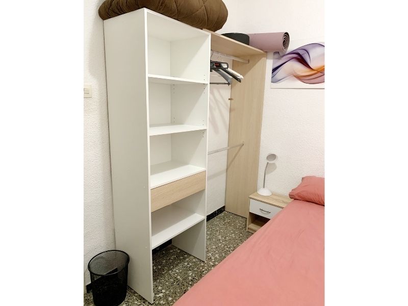Foto de cliente de Vestidor 2 Barras 1 Cajón Roble y Blanco 158x187 cm