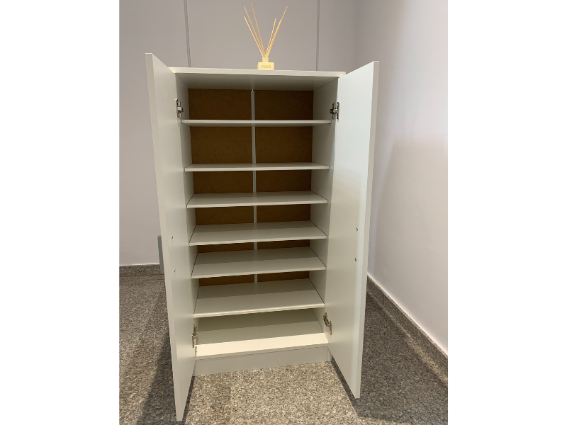 Foto de cliente de Mueble Zapatero Recibidor Armario Auxiliar Bajo Con 7 Baldas Color Blanco 55 cm