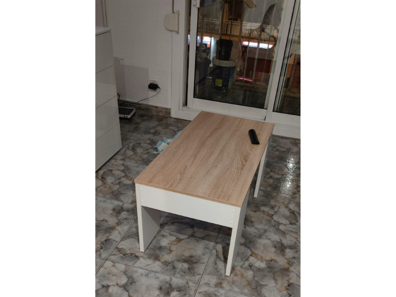 Foto de cliente de Mesa de centro elevable color roble canadian y blanco artik 102x50 cm