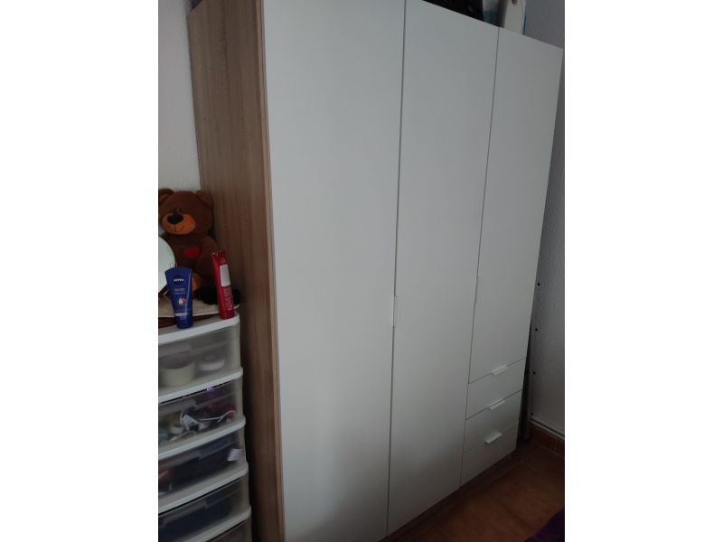 Foto de cliente de Armario Blanco de Dormitorio 3 puertas 3 cajones 121x180 cm
