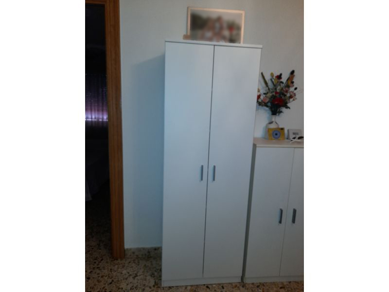 Foto de cliente de Mueble Zapatero Recibidor Armario Auxiliar Blanco 2 Puertas 6 Estantes 60 cm