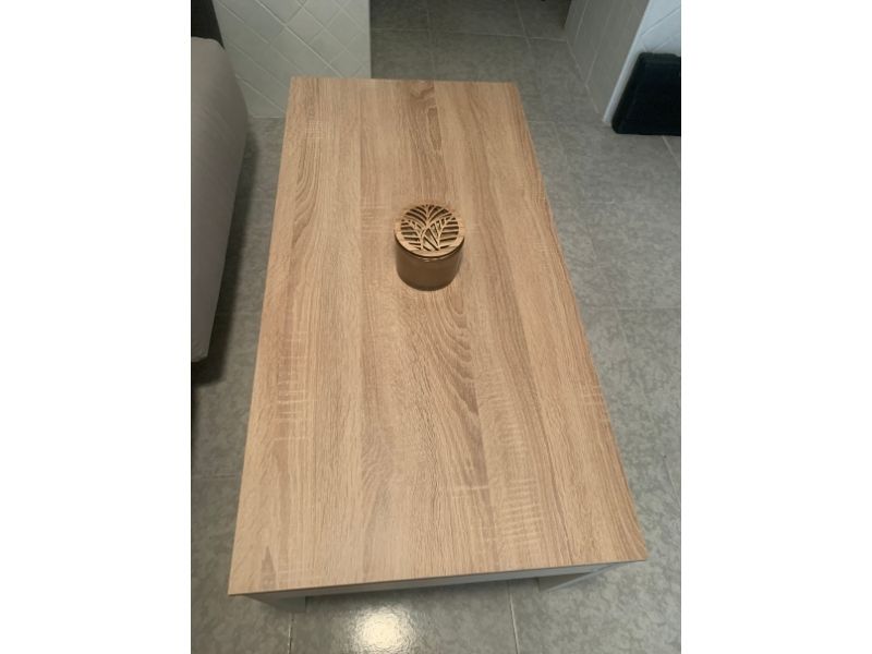 Foto de cliente de Mesa de centro elevable color roble canadian y blanco artik 102x50 cm