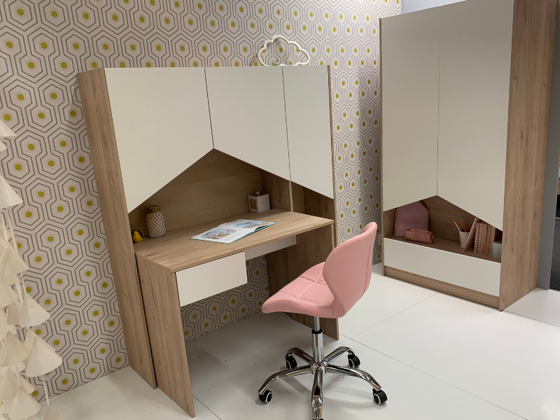 Foto de cliente de Cabecero de Cama de 90 Juvenil Estantería Child Roble Jackson y Blanco 152x132x32 cm