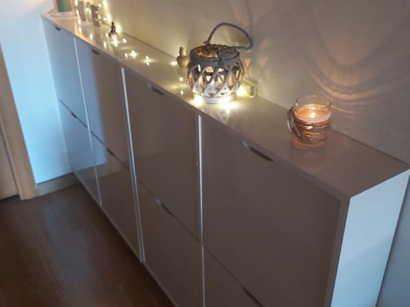 Foto de cliente de Mueble Zapatero Recibidor Pasillo Estrecho Mary Color Blanco Con Patas 97 cm
