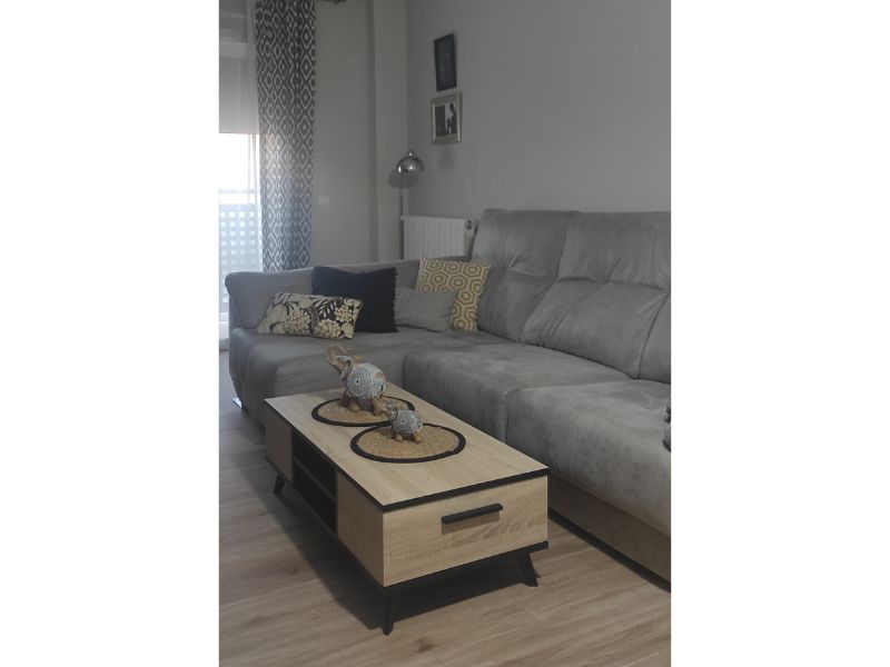 Foto de cliente de Mesa De Centro Wayne Estilo Moderno Con Cajones Y Estante 107x50 cm