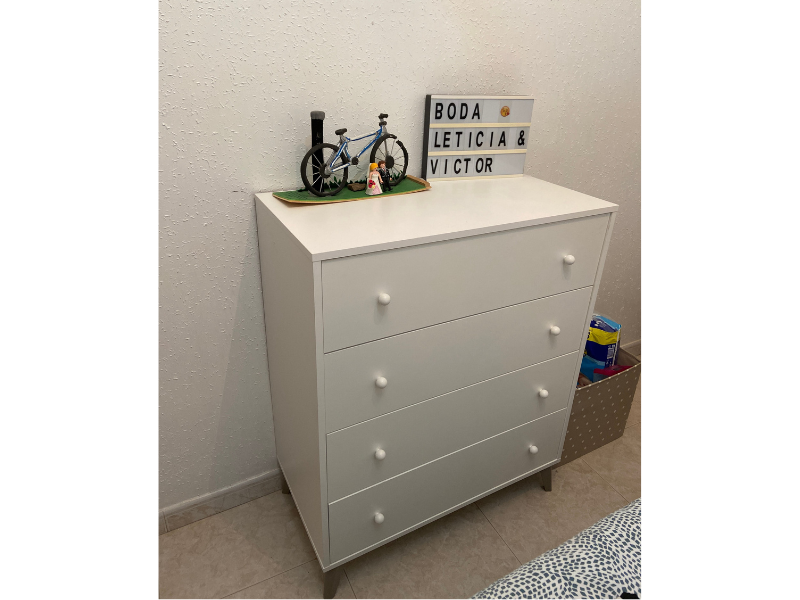 Foto de cliente de Cómoda De 4 Cajones Juvenil Blanca Sweet 78x95 cm