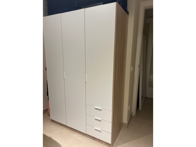 Foto de cliente de Armario Blanco de Dormitorio 3 puertas 3 cajones 121x180 cm