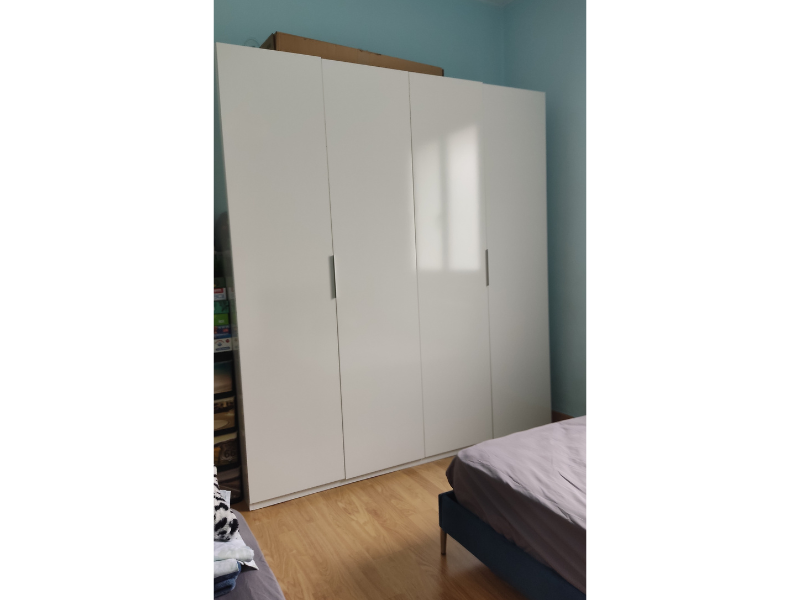 Foto de cliente de Armario Blanco brillo de 4 puertas Habitación Dormitorio 180x200 cm