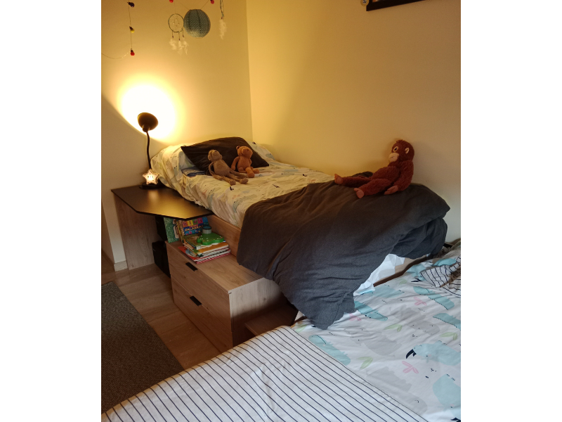 Foto de cliente de Cama Juvenil con Escritorio Valky Roble y Negro 90x200/190 cm