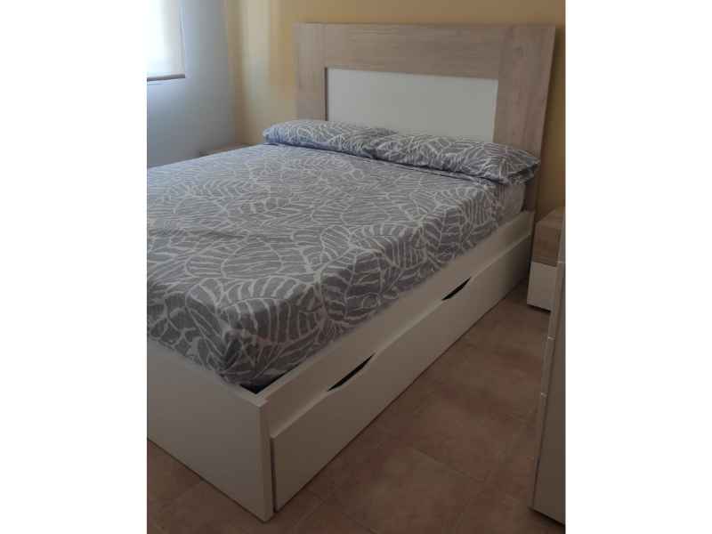Foto de cliente de Cabecero De Cama Luce Color Roble Sahara Y Blanco Mate 163 cm