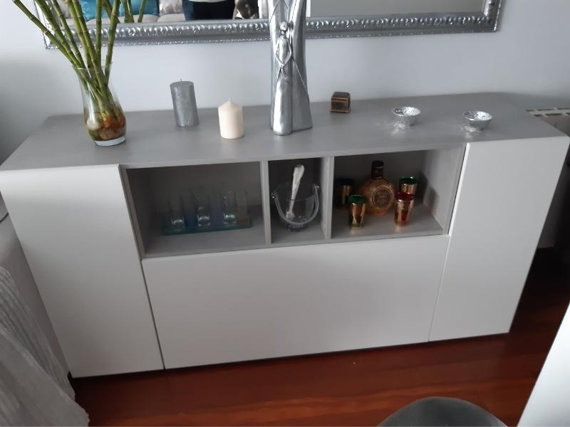 Foto de cliente de Aparador Loira 3 puertas color blanco y cemento 150 cm